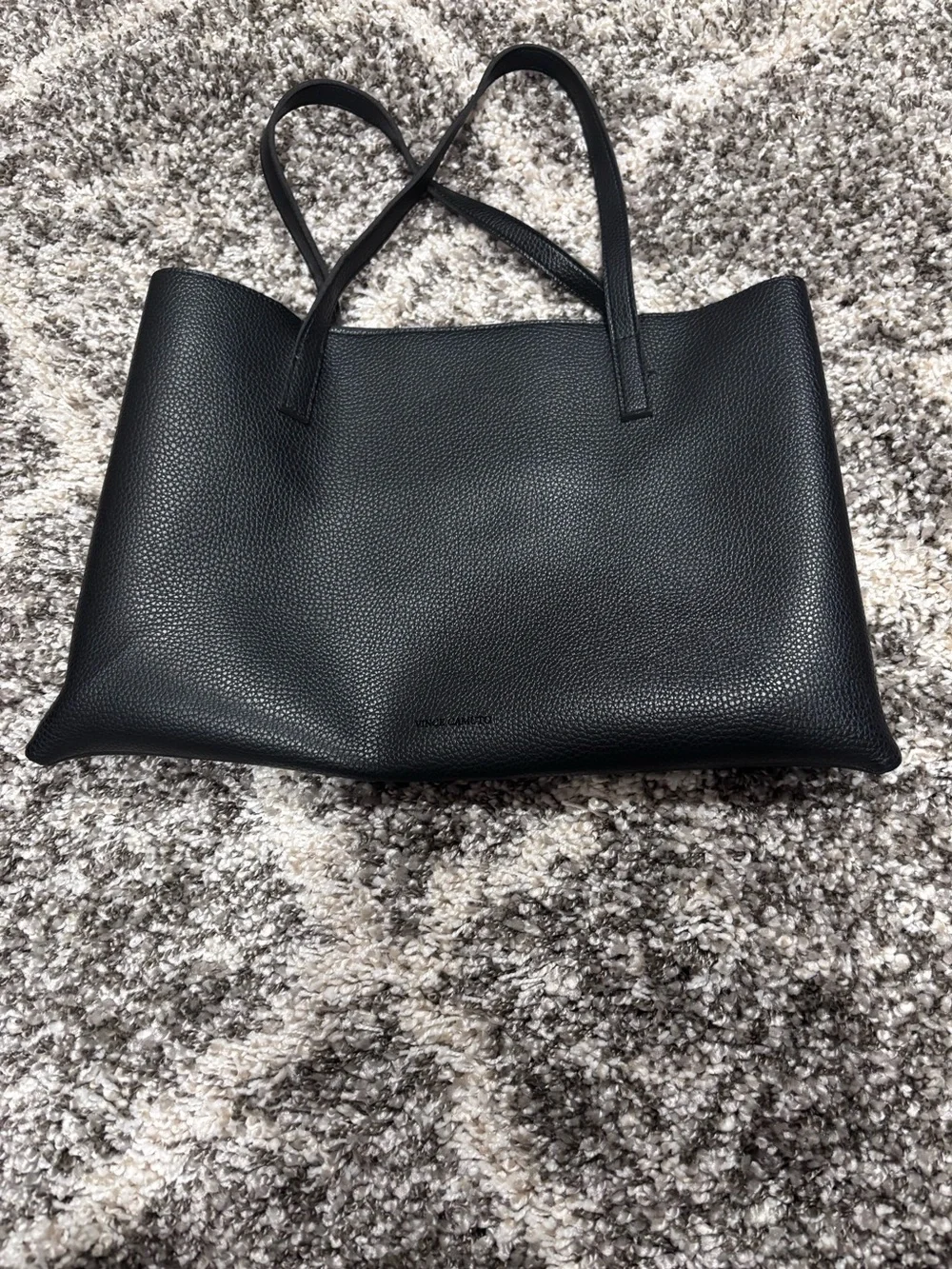 Vince Black Tote with Gray Center Panel